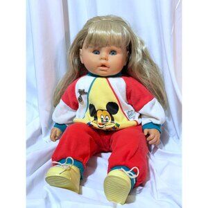 VTG Zapf Creations Doll Katja Original Mickey Mouse Outfit Sleep Eyes Toddler
